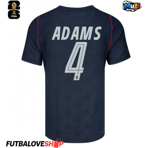 Dres Spojené štáty Tyler Adams #4 Preč MS 2026 Krátky Rukáv